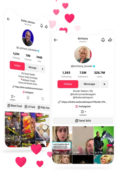 Brittany Broski  & Stefan Johnson  Tiktok Likes