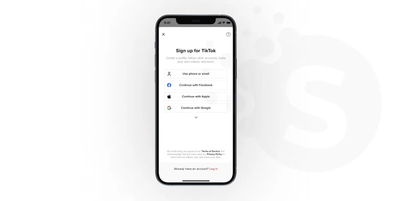 Sign up to tiktok app